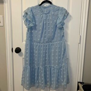 light blue short sleeve dress